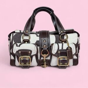 SOLD DO NOT BUY Vintage Coach Legacy Mandy Cream & Brown Handbag Y2k